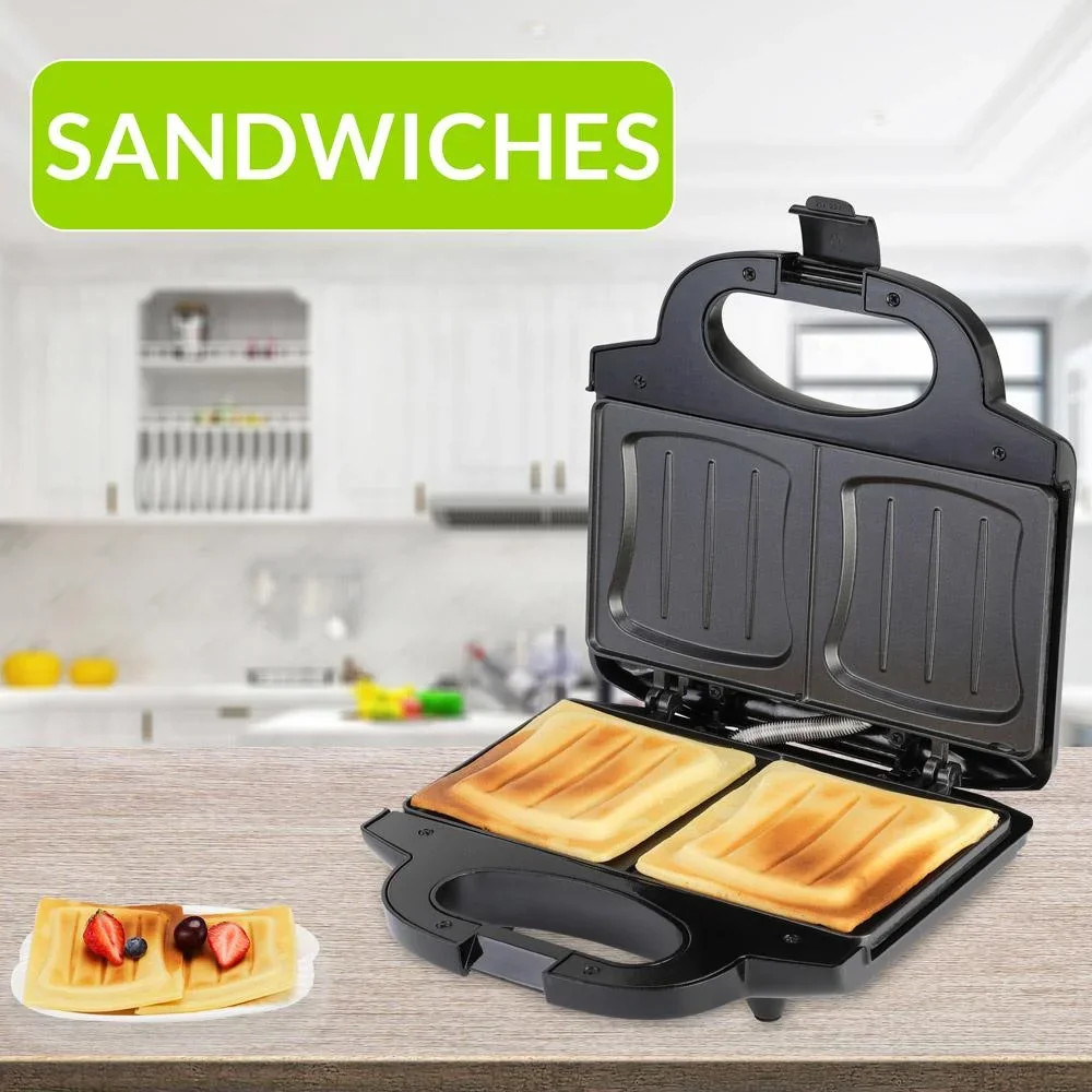 Sandwicheisen XL Schwarz/Silber 750W - 0