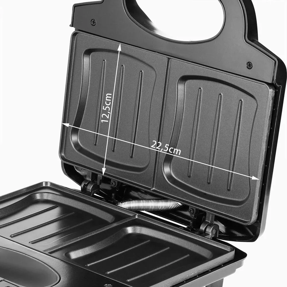 Sandwicheisen XL Schwarz/Silber 750W - 4