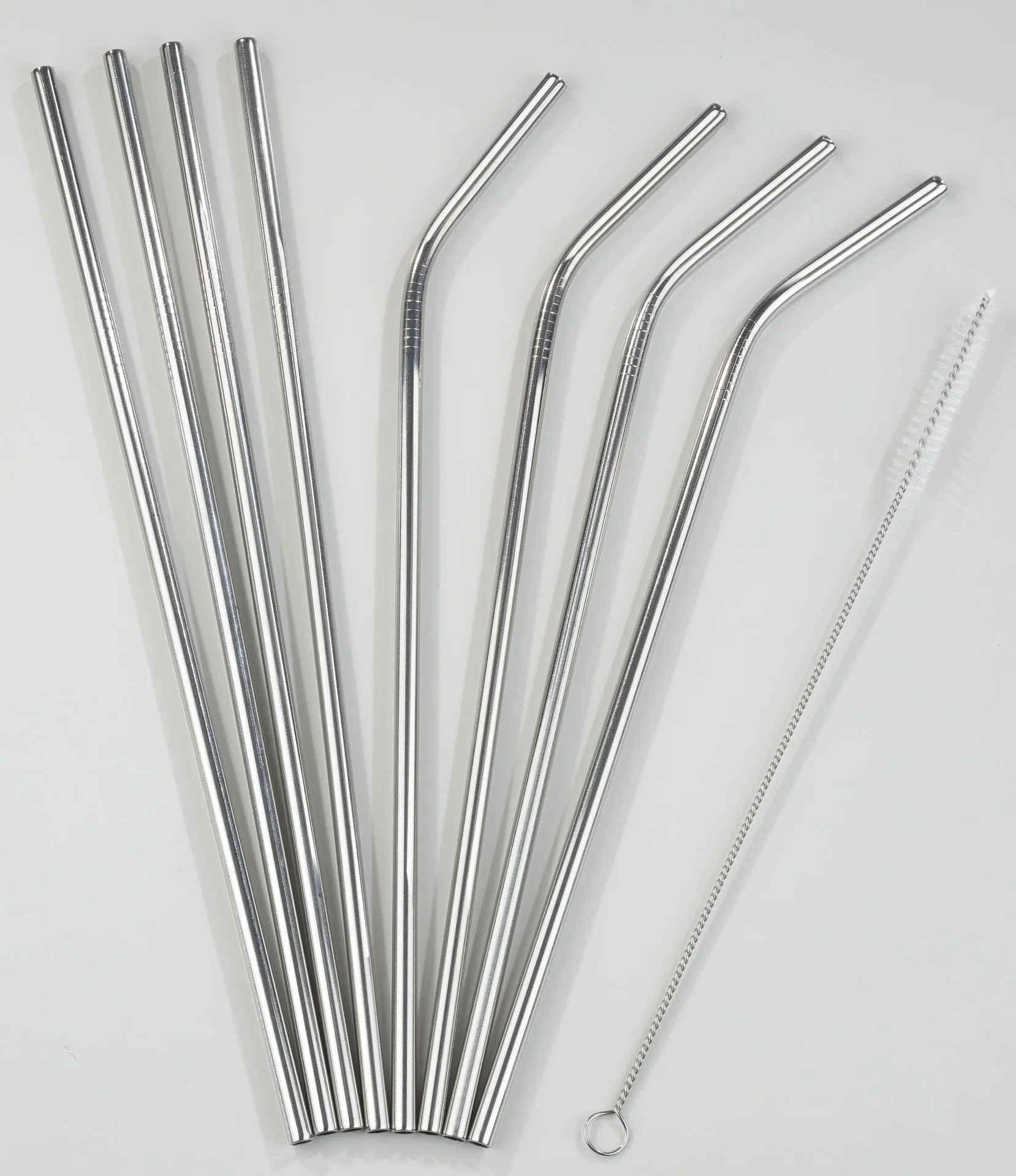 Trinkhalme aus Edelstahl, 8 Stück, inklusive Reinigungsbürste - 1