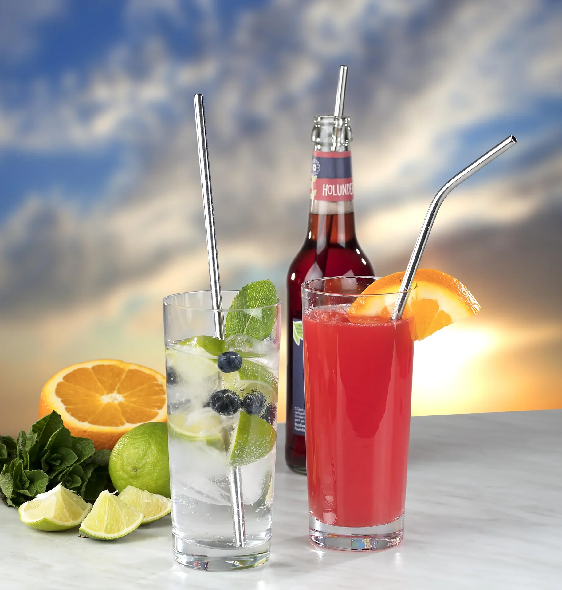 Trinkhalme aus Edelstahl, 8 Stück, inklusive Reinigungsbürste - 2