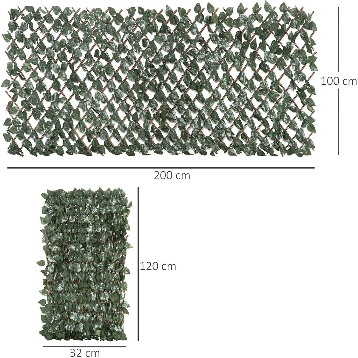 Sichtschutz für Kunstpflanzen - UV-Schutz - 200 x 100 cm - 8 Stück - 0