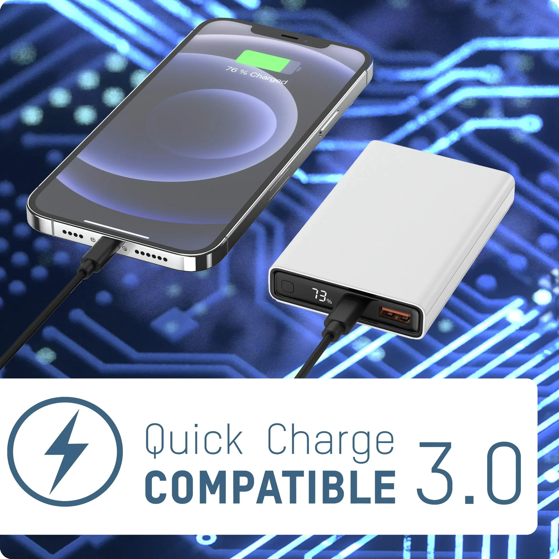 Powerbank 10000 PS222PD, Quick Charg 3.0 und Huawei Supercharge - weiß - 8