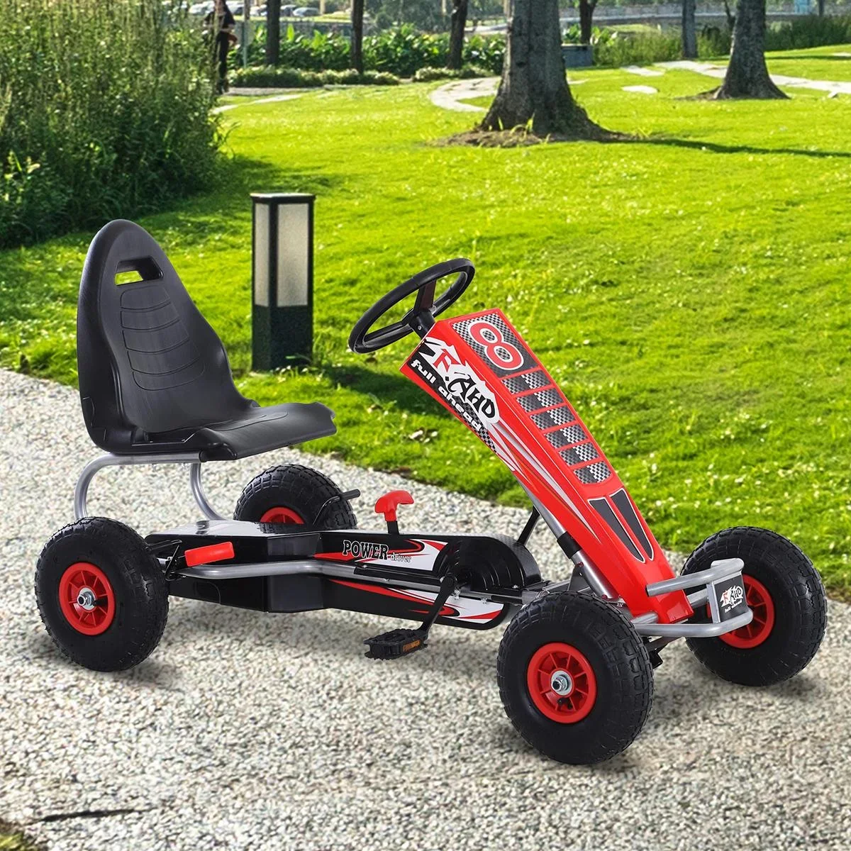 Go-Kart mit Handbremse rot - 4
