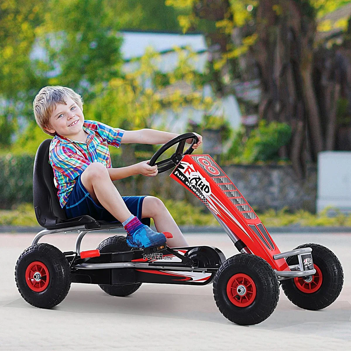 Go-Kart mit Handbremse rot - 5