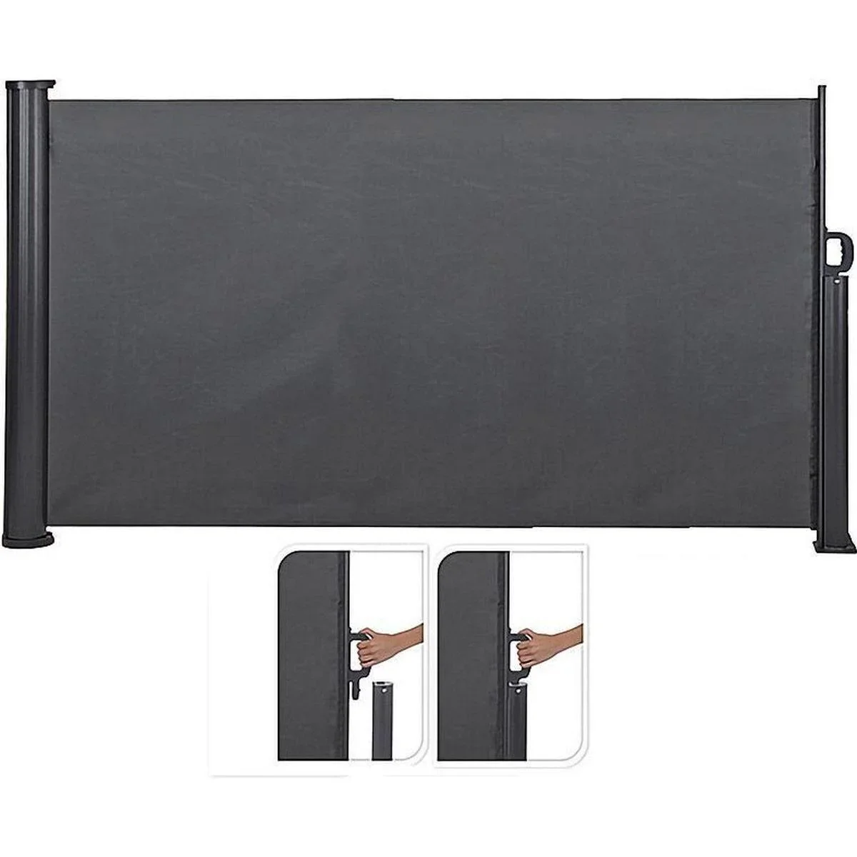 Koopman Windschutz für Terrasse - 3x1,4 m - Anthrazit - Einziehbar - 0