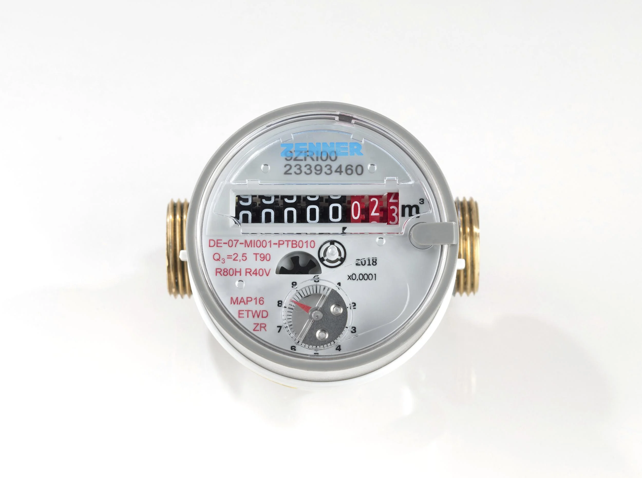 Einstrahl Wohnung Wasserzähler für Warmwasser QN 1,5/ R 1/2"/ 110 mm - 1