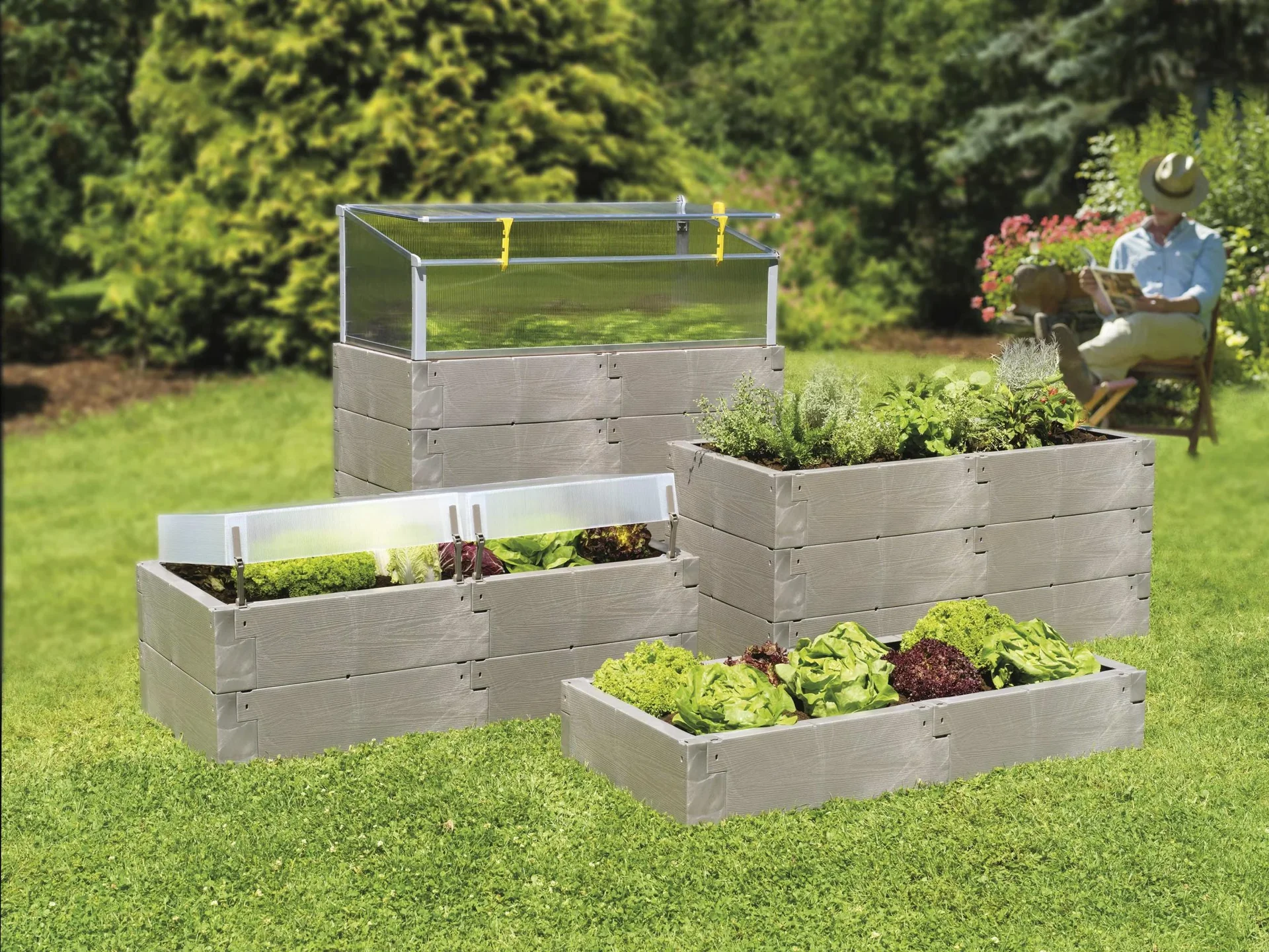 Hochbeet "TIMBER" Komplett-Set, Holzoptik Nordic Wood - 0