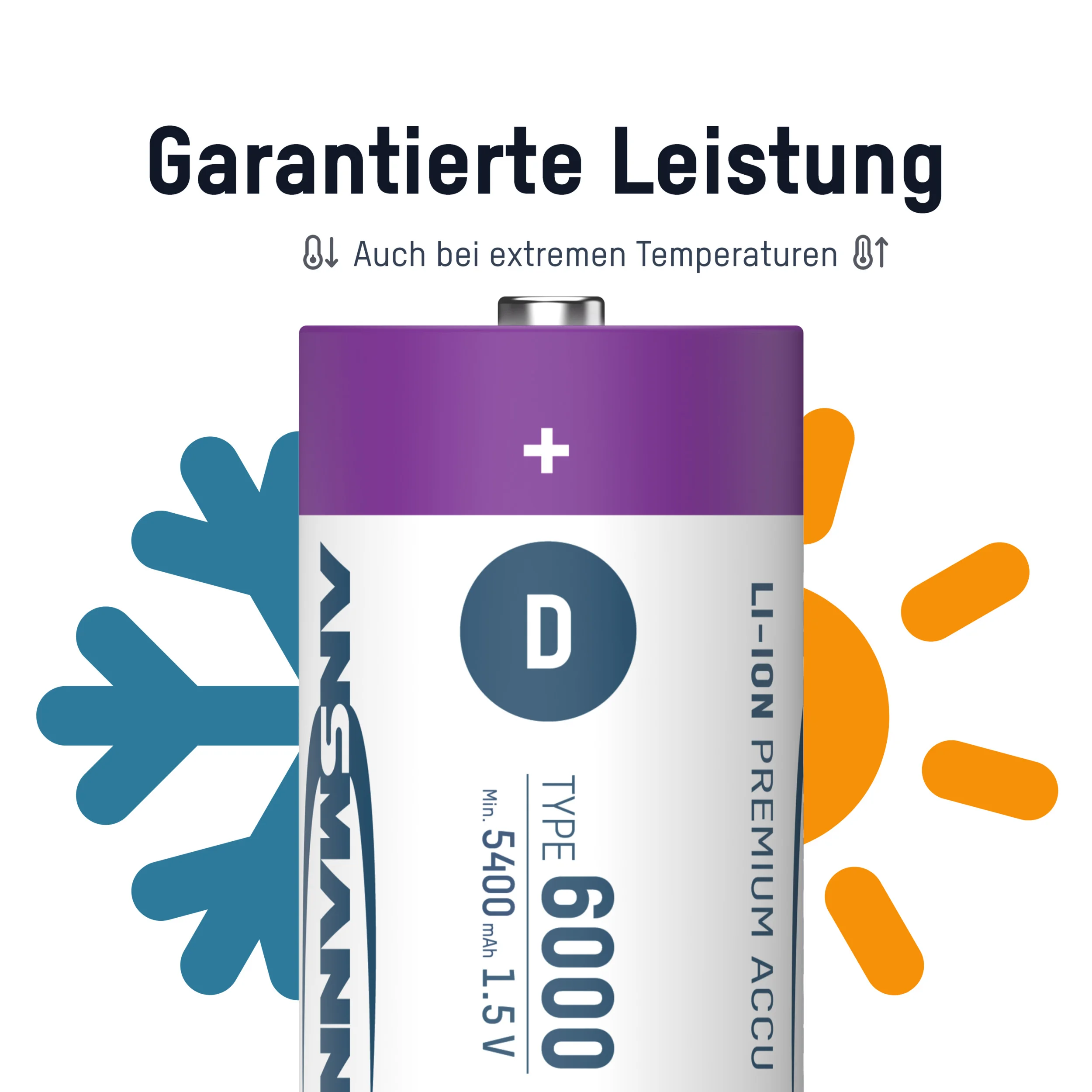 Lithium Ionen Mono (D) Akkus USB-C - 2 Stück, Sicherheitsabschaltung - 9