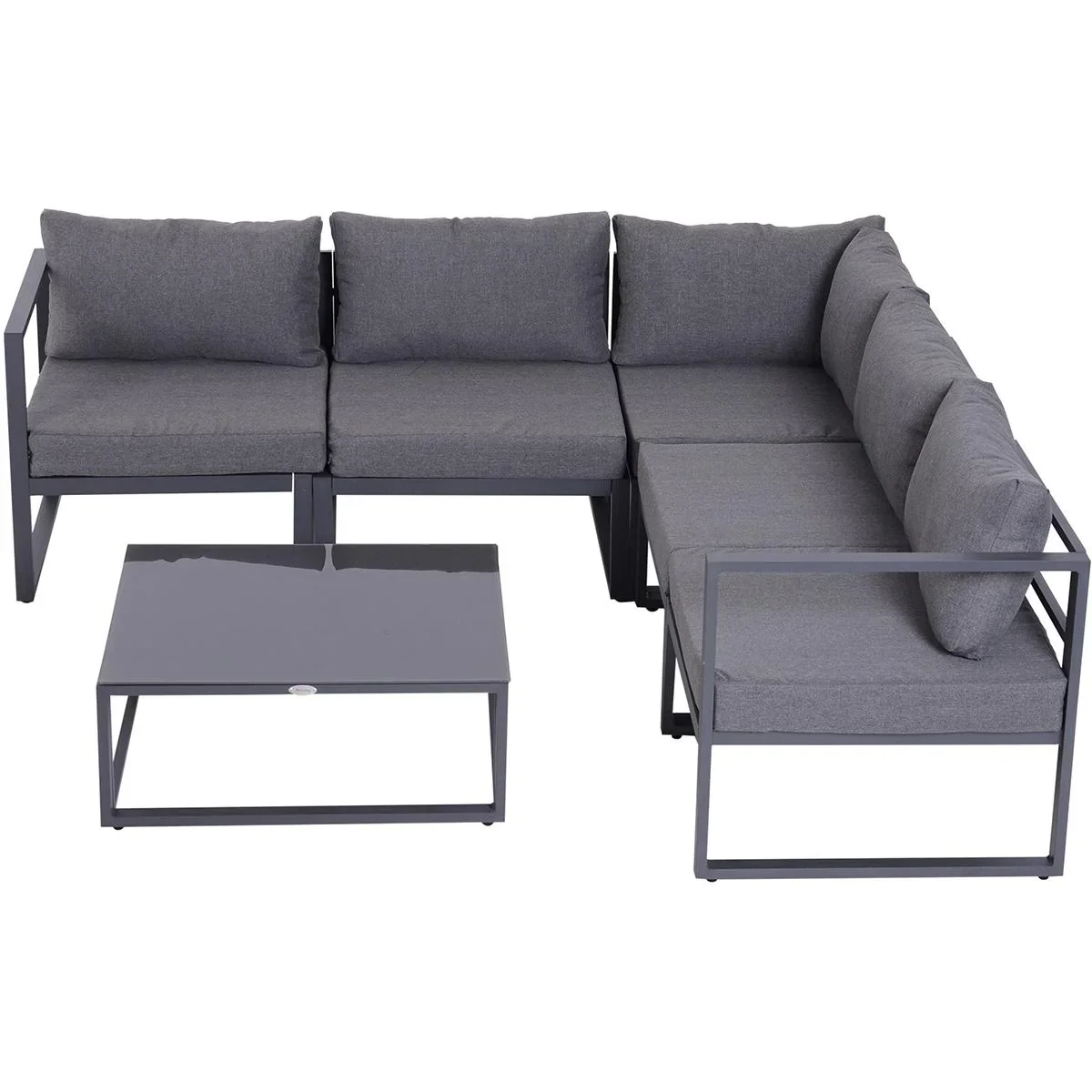 Gartensofaset für 4 5 Personen grau - 2