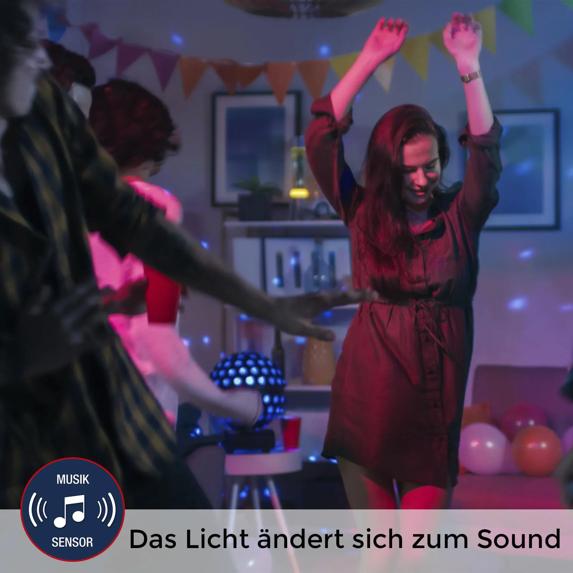 RGB-LED Lichtrad, 48 x RGB-LEDs, max. 3 Watt, Musiksensor und Farbwechsel - 3