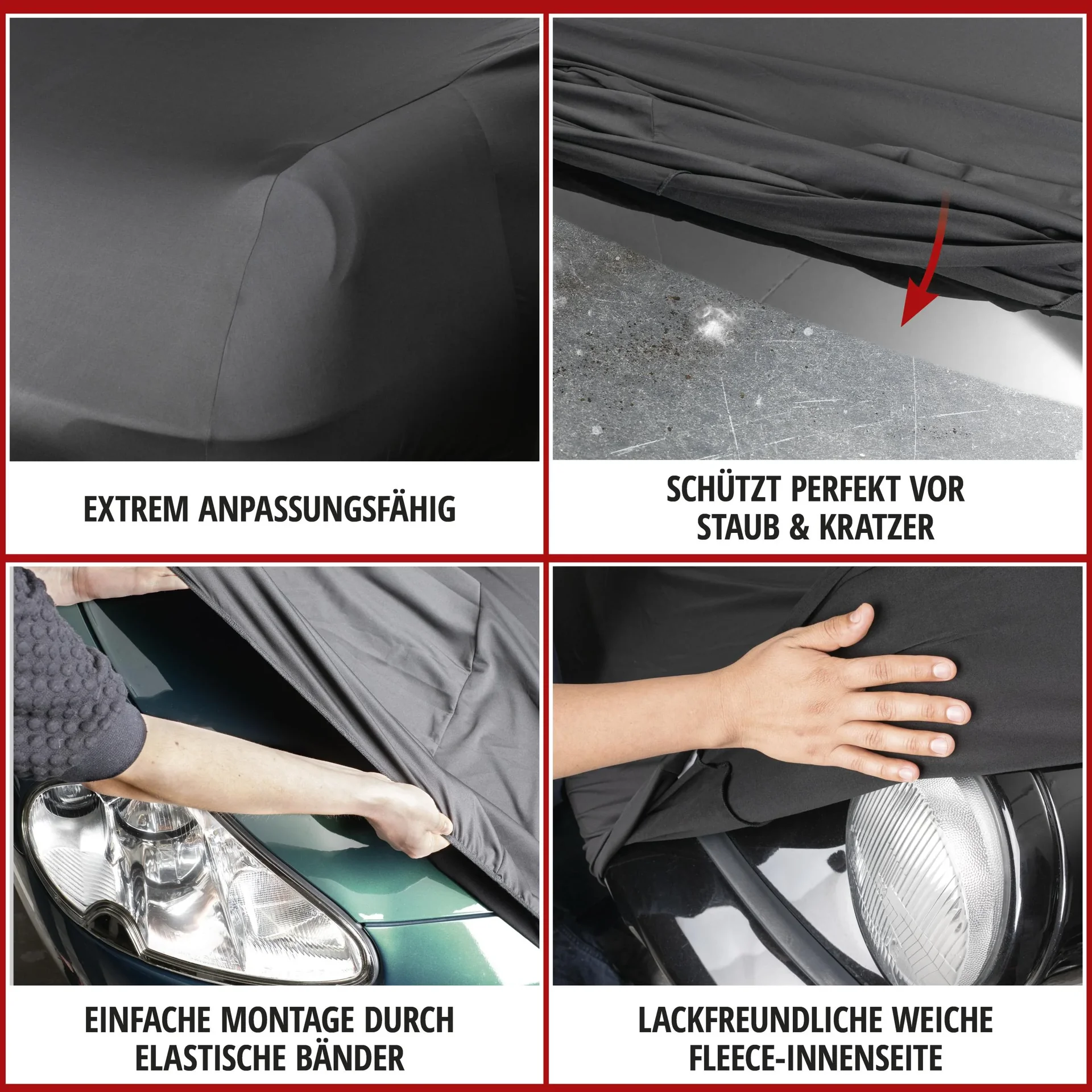 Autoplane Indoor Soft, PKW-Abdeckplane Größe M schwarz - 4