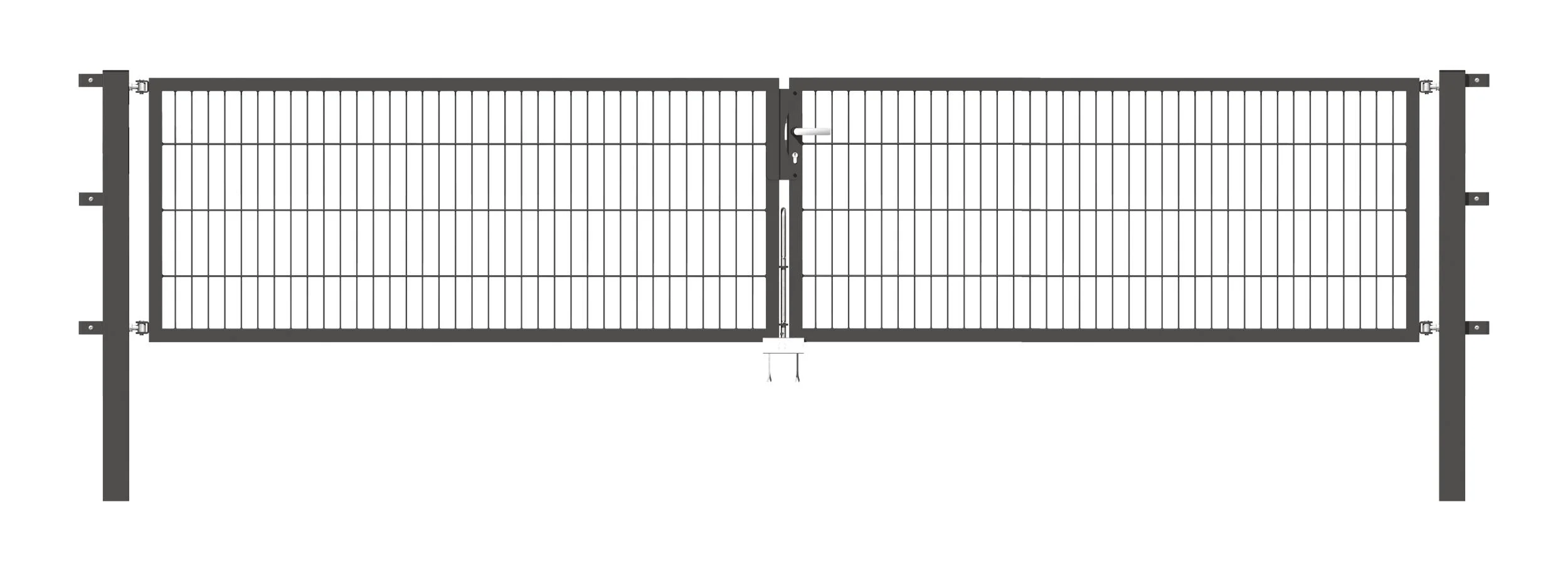 Doppeltor Flexo mit Zubehör, anthrazit, Breite 400 cm, Höhe 80 cm, PF: 8 x 8 cm - 0
