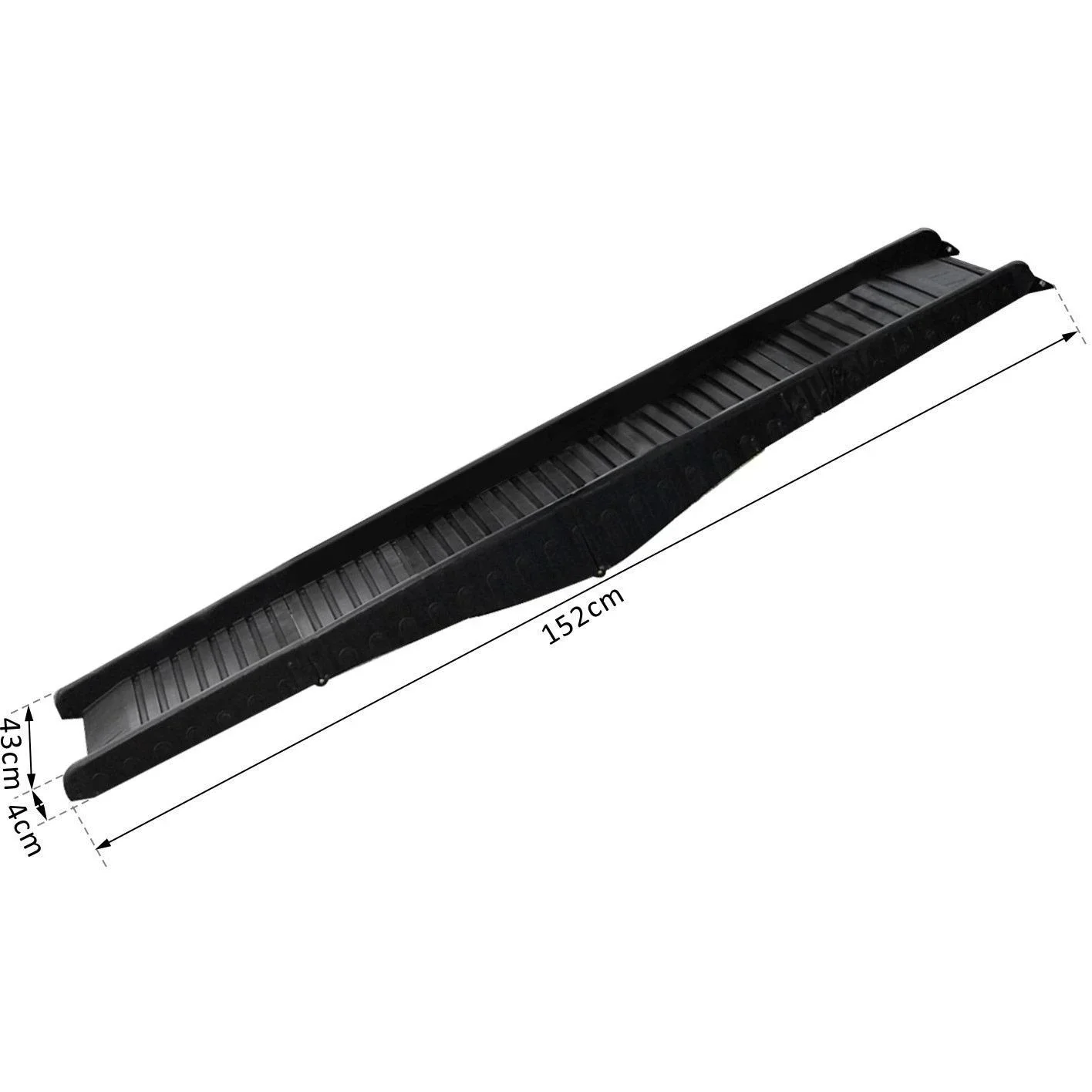 Hunderampe Hundetreppe Klappbar 152x43cm Schwarz Kunststoff - 0