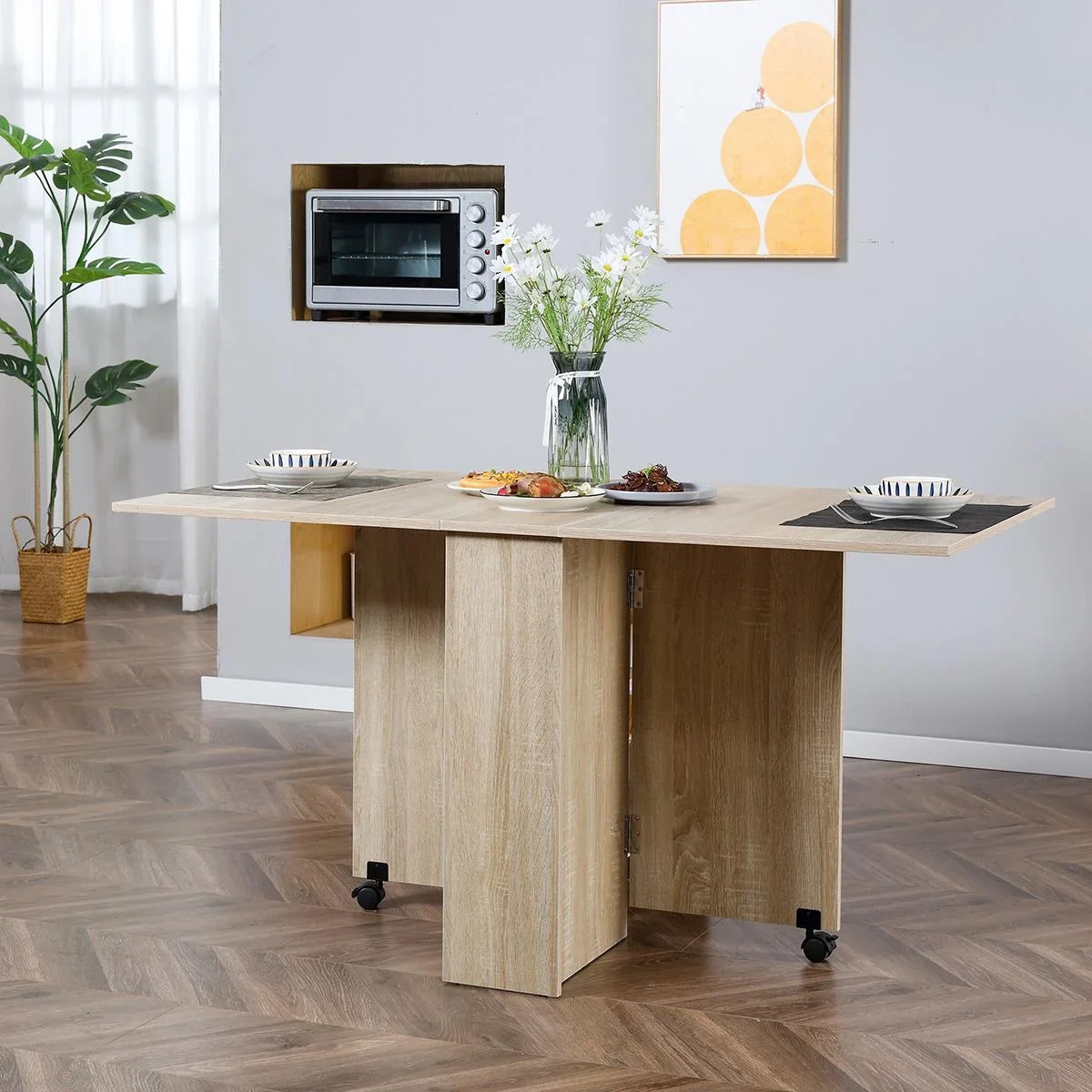 Esstisch Klapptisch Schreibtisch Beistelltisch Tisch Ablagefläche Holz Natur 80 x 140 x 74 cm - 2
