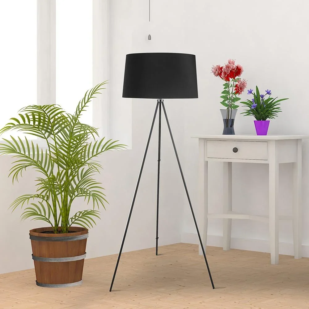 Stehlampe Tripod Schlafzimmer Standleuchte Stehleuchte 40W Skandinavisch schwarz ?48 x 156 cm - 2
