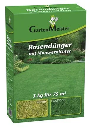 Rasendünger mit Moosvernichter, 3 kg für ca. 75 m² - 0