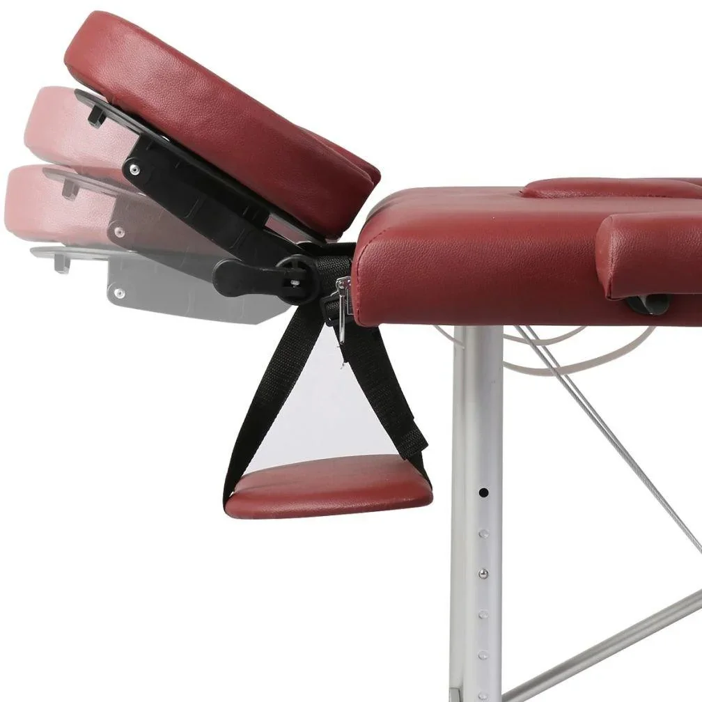 Klappbarer Massagetisch mit 2 Zonen Aluminiumrahmen rot - 2