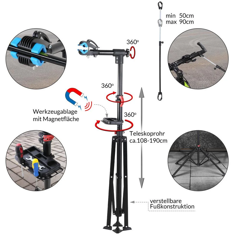 Fahrradständer höhenverstellbar - 108 bis 190cm - bis zu 30kg - 1
