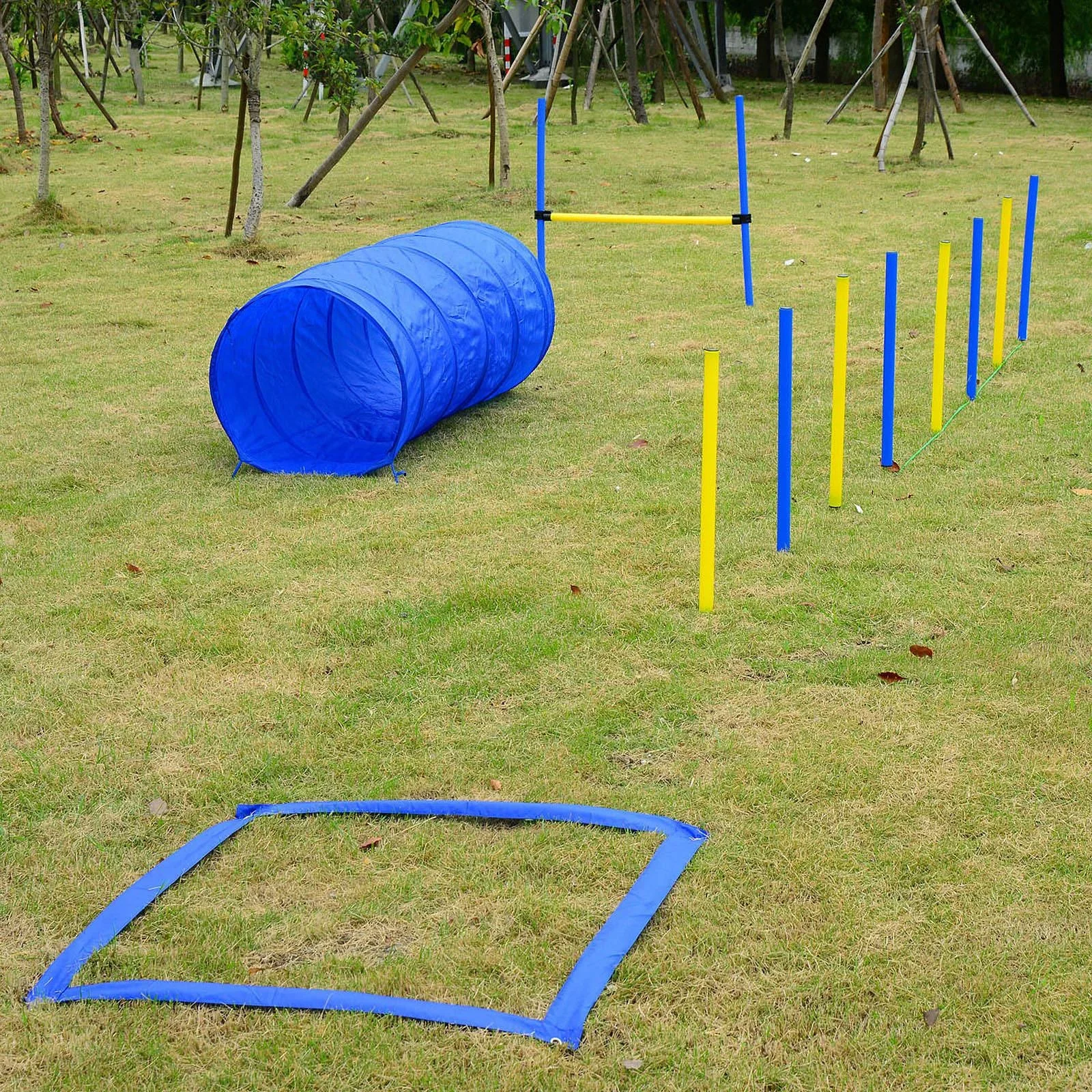 Hund Agility Tunnel Slalom Übung Hundesport Training Reifen Hürde Set - 4