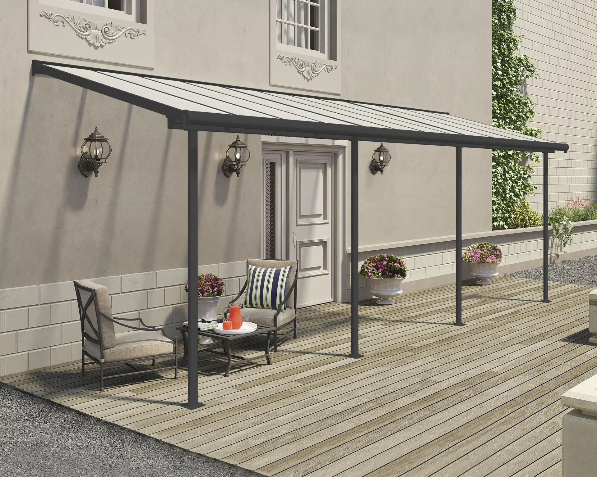 Terrassendach Sierra 230 x 670 cm grau - 2
