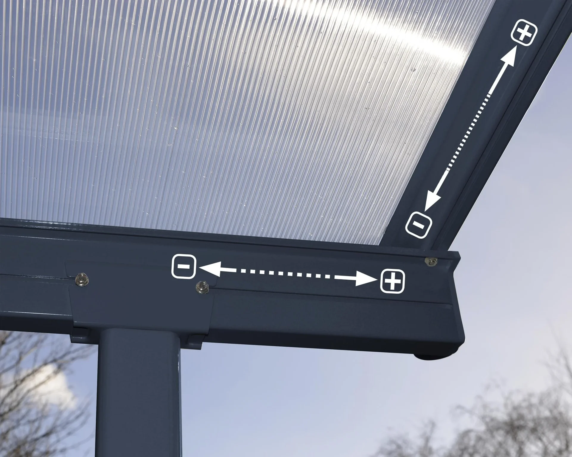 Terrassendach Sierra 230 x 670 cm grau - 3