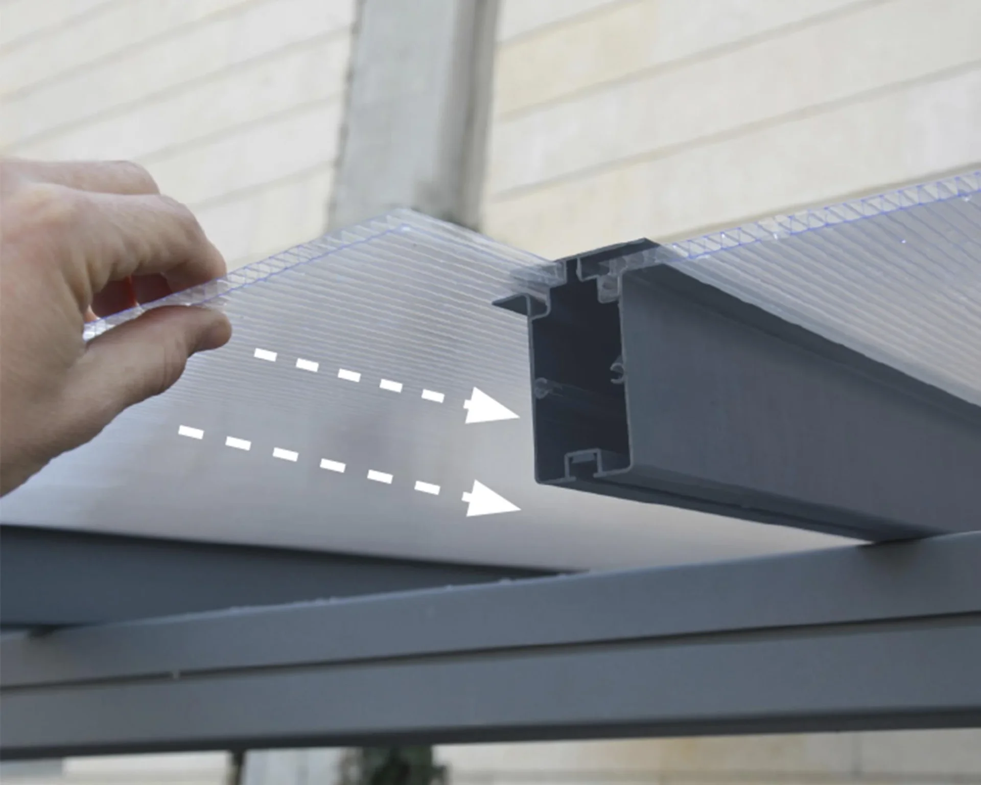 Terrassendach Sierra 230 x 670 cm grau - 6