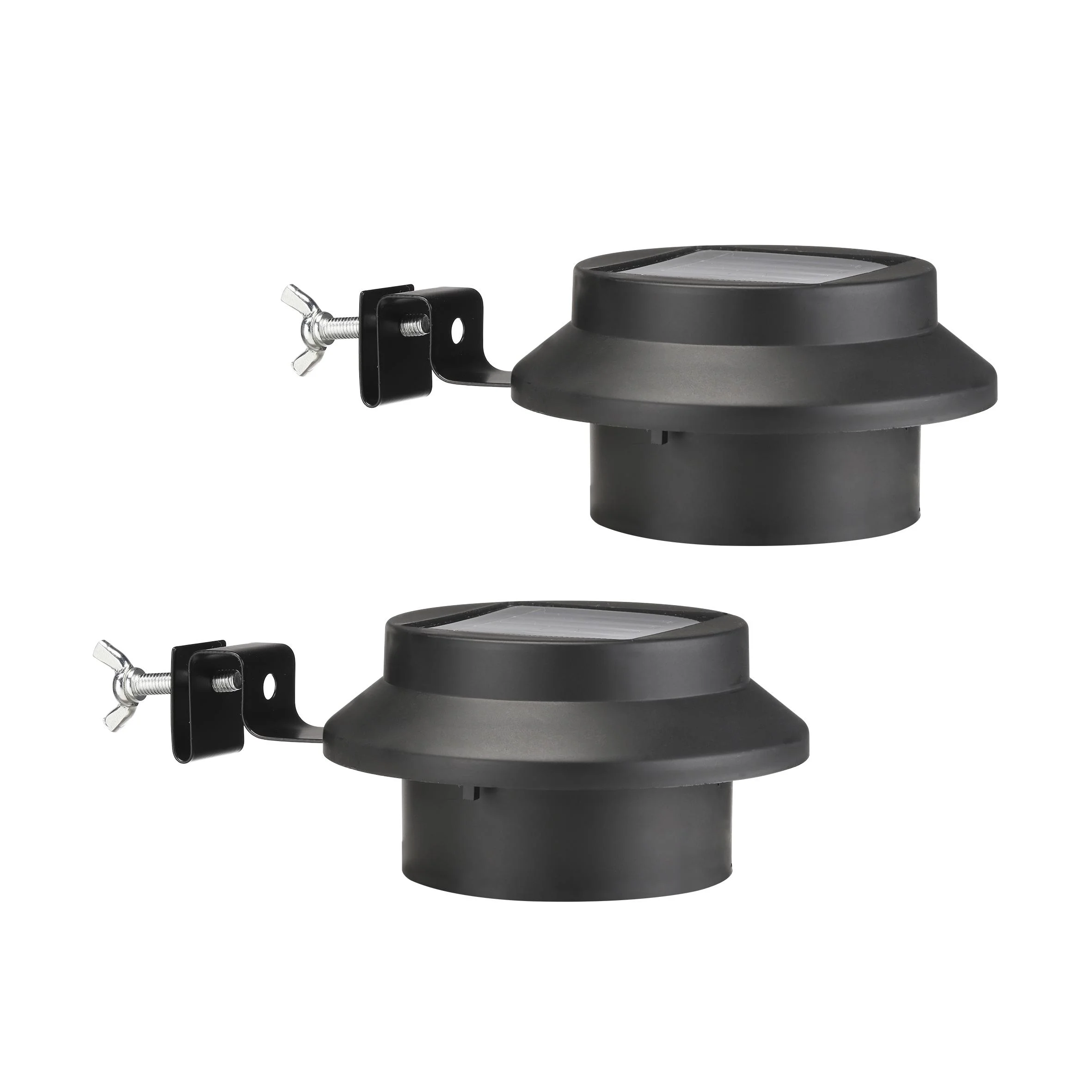 LED Solar Dachrinnenleuchten, 2er Set, schwarz - 0
