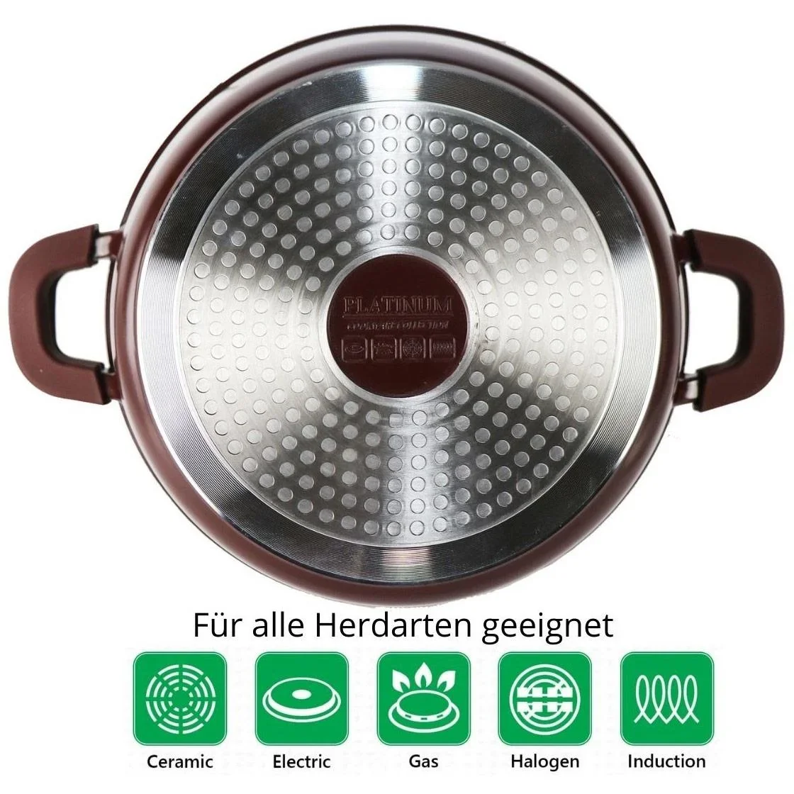 Bratentopf/Kasserolle - mit Deckel - 24 cm - Burgunderrot - 0