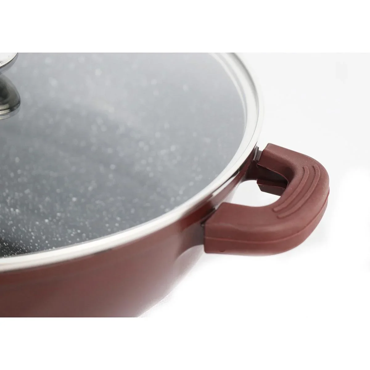 Bratentopf/Kasserolle - mit Deckel - 24 cm - Burgunderrot - 2