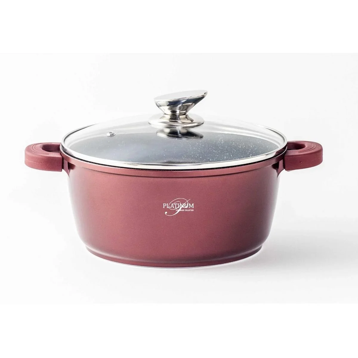 Bratentopf/Kasserolle - mit Deckel - 24 cm - Burgunderrot - 4