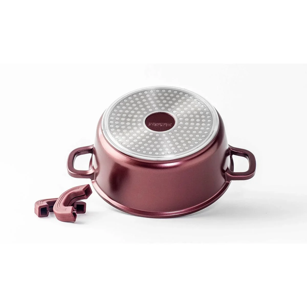 Bratentopf/Kasserolle - mit Deckel - 24 cm - Burgunderrot - 8