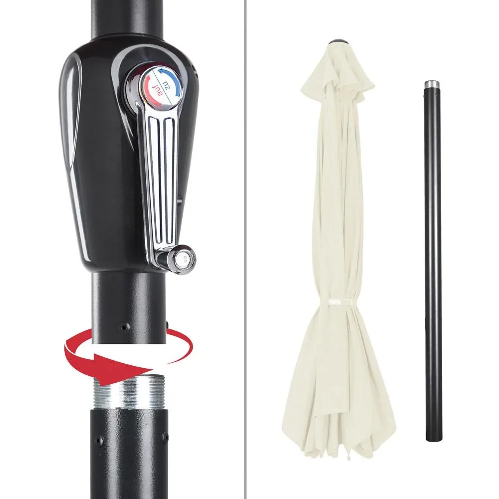 Sonnenschirm mit Drehmechanismus beige Ø330cm mit UV-Schutz 40+ - 0