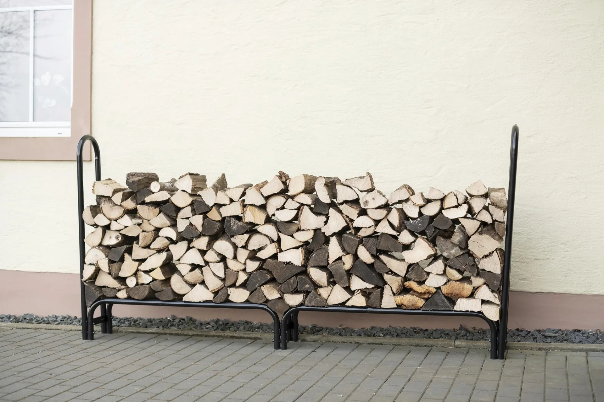 Kaminholz Kaminholzregal 244x25x118 cm Schwarz - 2