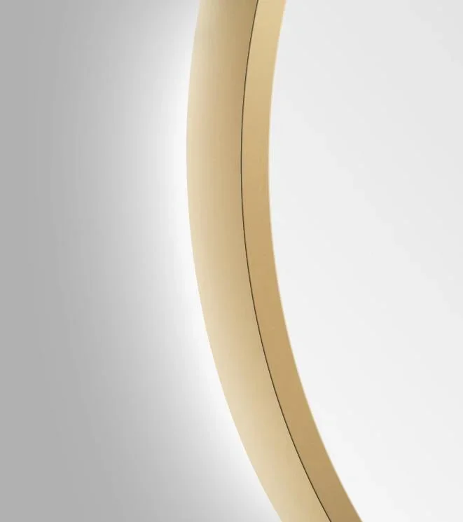 Dekorativer runder Wandspiegel mit indirekter LED Beleuchtung in gold matt Ø 80 cm - 3