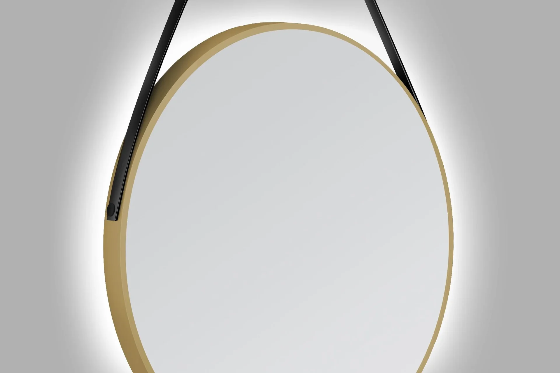 Dekorativer runder Wandspiegel mit indirekter LED Beleuchtung in gold matt Ø 80 cm - 4