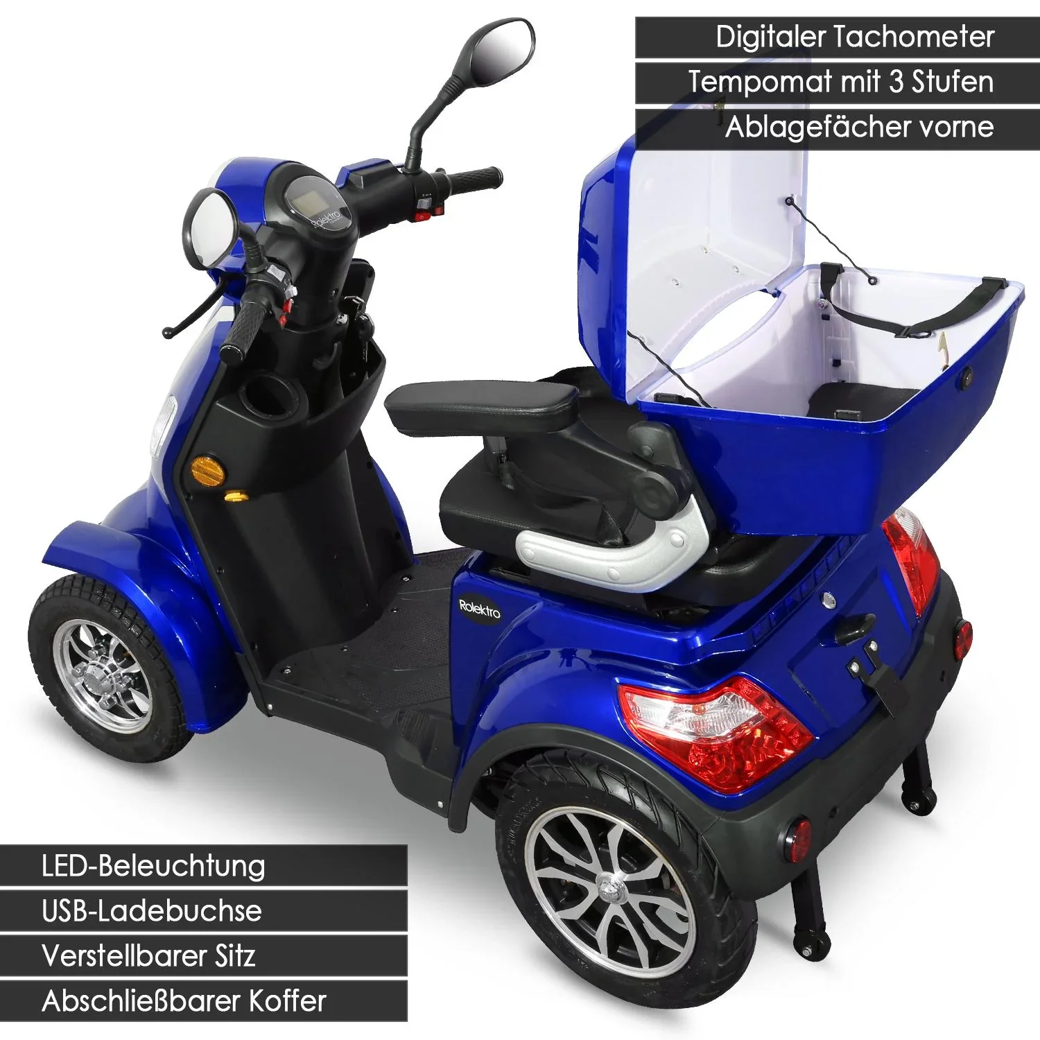 E-Quad 25 V. 2 Blau - 1.000 Watt + Straßenverkehrszulassung - 7