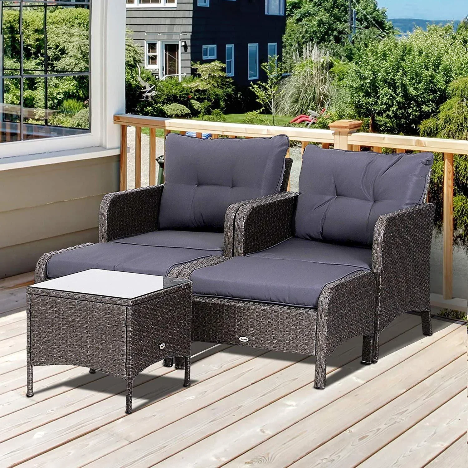 Rattan Sofagarnitur als 5-teiliges Set - 1