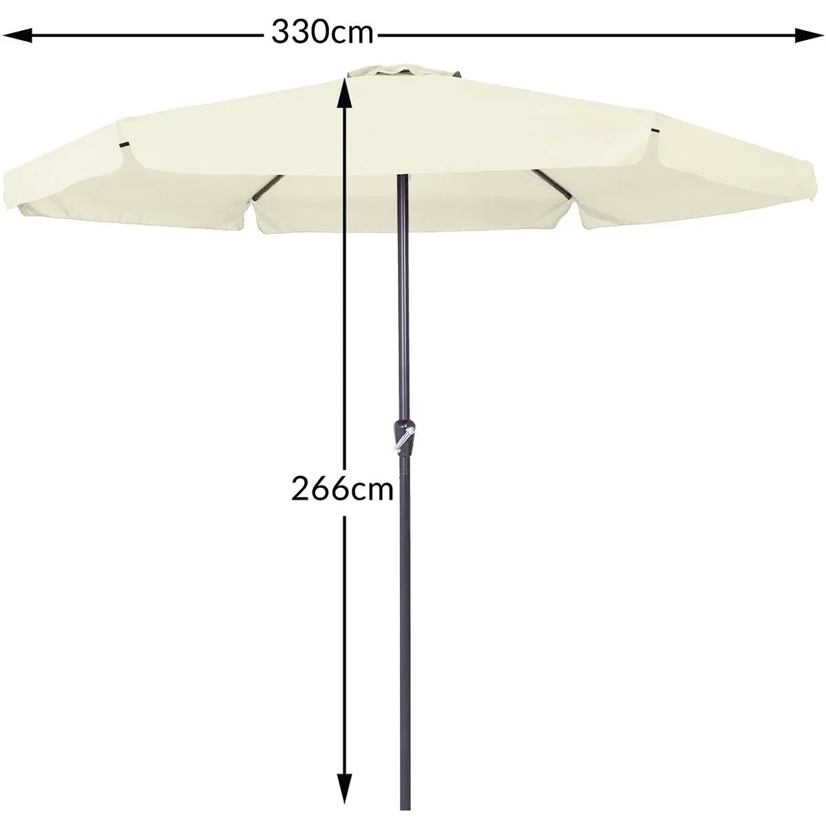 Sonnenschirm mit Drehmechanismus creme Ø 330cm - 3