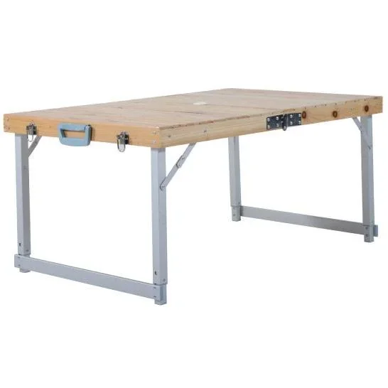 Holz 5tlg Campingtisch Set Picknick Koffertisch Alu - 8
