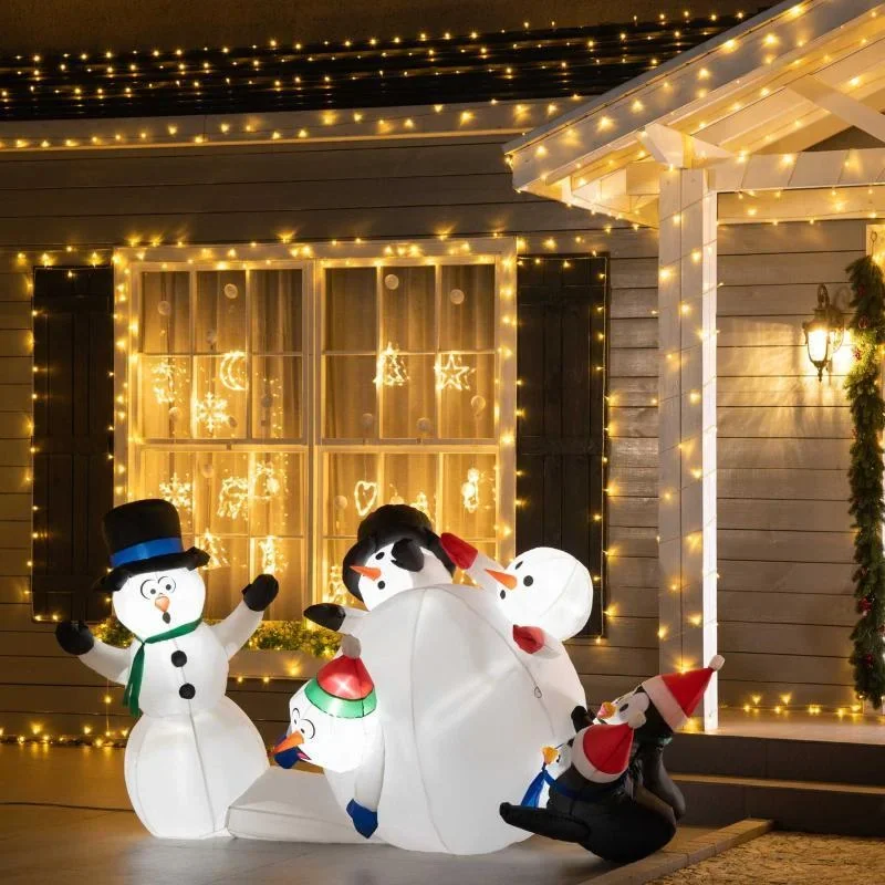 aufblasbarer Schneemann mit LED-Leuchten Weihnachten Schneemann - 1