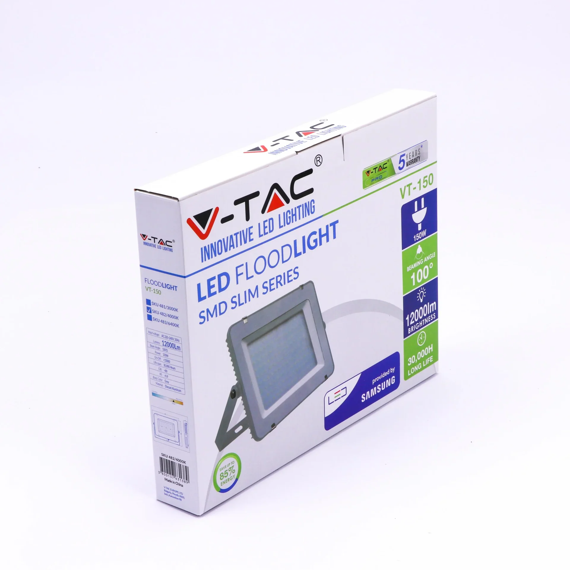 VT-150-G LED-Flutlicht - 150 W - 12000 Lumen - 4000K - grau - 0