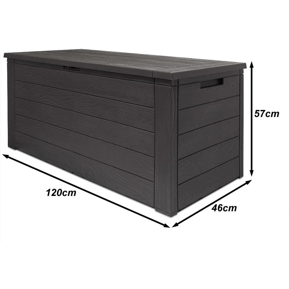 Aufbewahrungsbox anthrazit 120 x 46 x 57cm - Outdoor - Geeignet für Terrasse, Balkon und Garten - 5