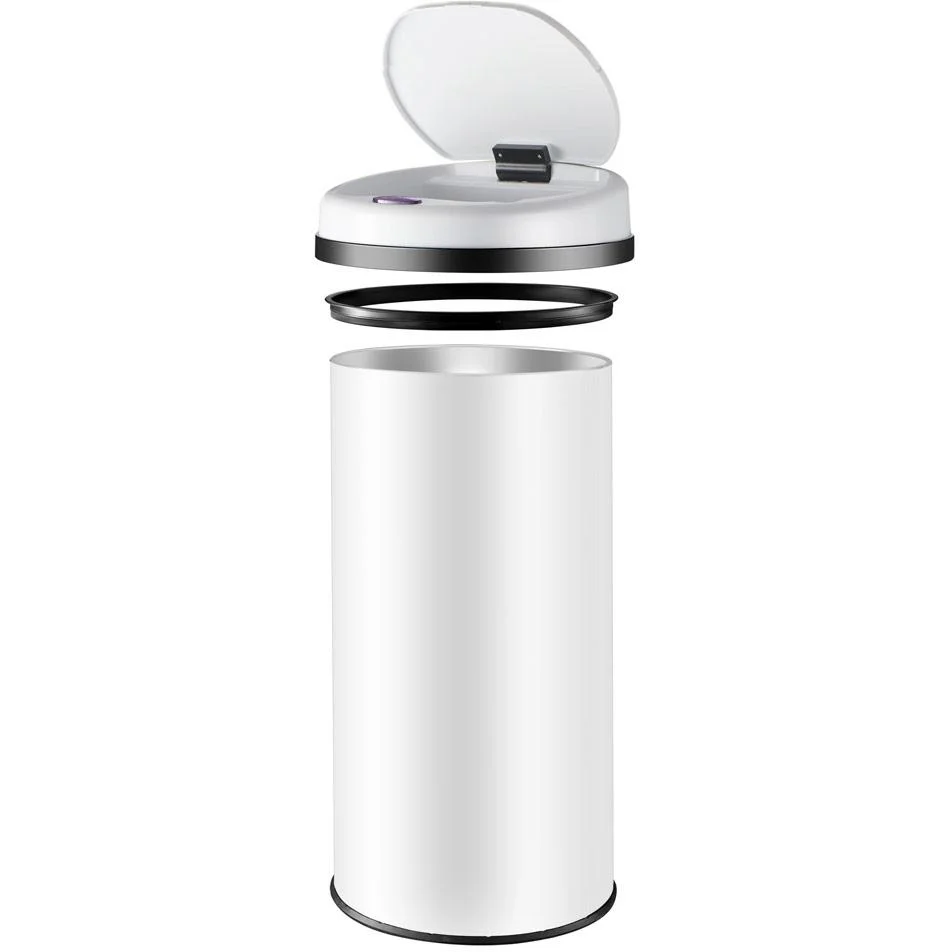 Sensor-Mülleimer Edelstahl weiß 40 Liter - 1