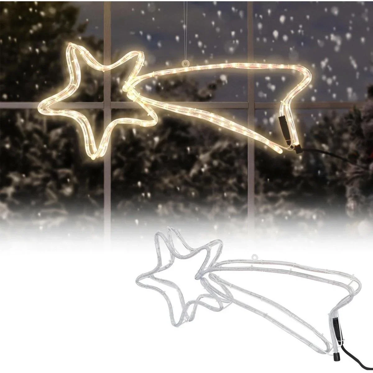Falling Stars SET of 2 - Lichterkette Stern - 144 Lichter - 4m - Metallrahmen - 2