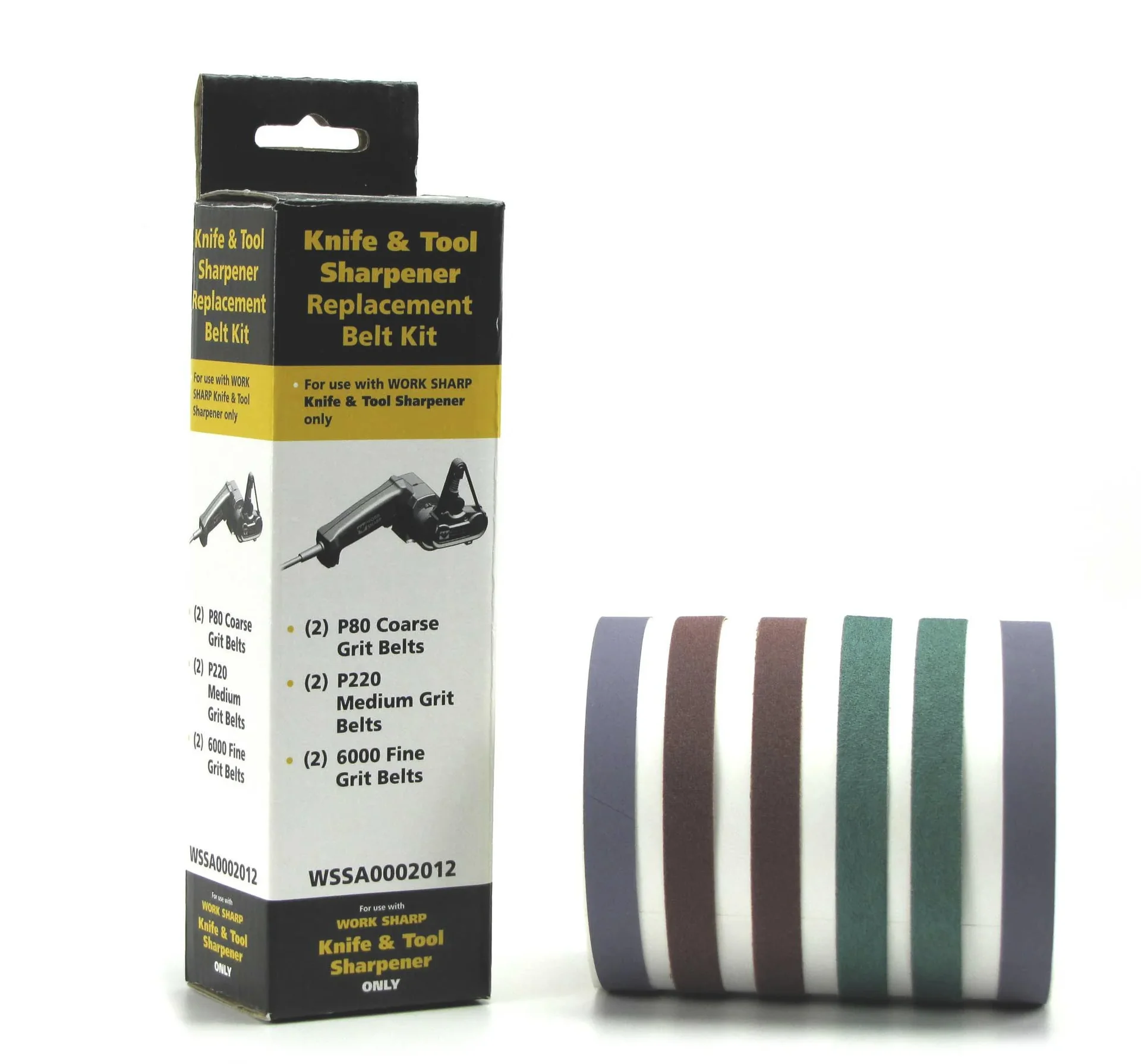 Schleifbänder zu Work Sharp, 6 Stück (je 2 x K80, K220 + K6000) - 0