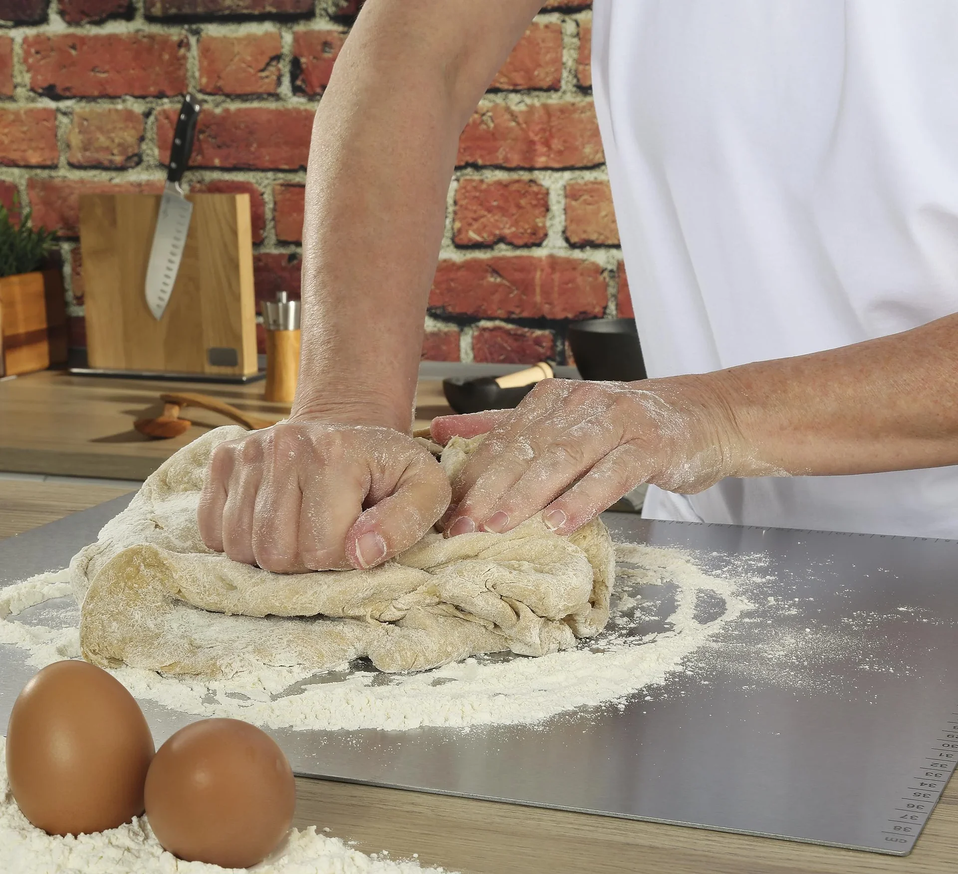 Küchenarbeitsbrett, Edelstahl rostfrei, 50 x 40 cm - 0