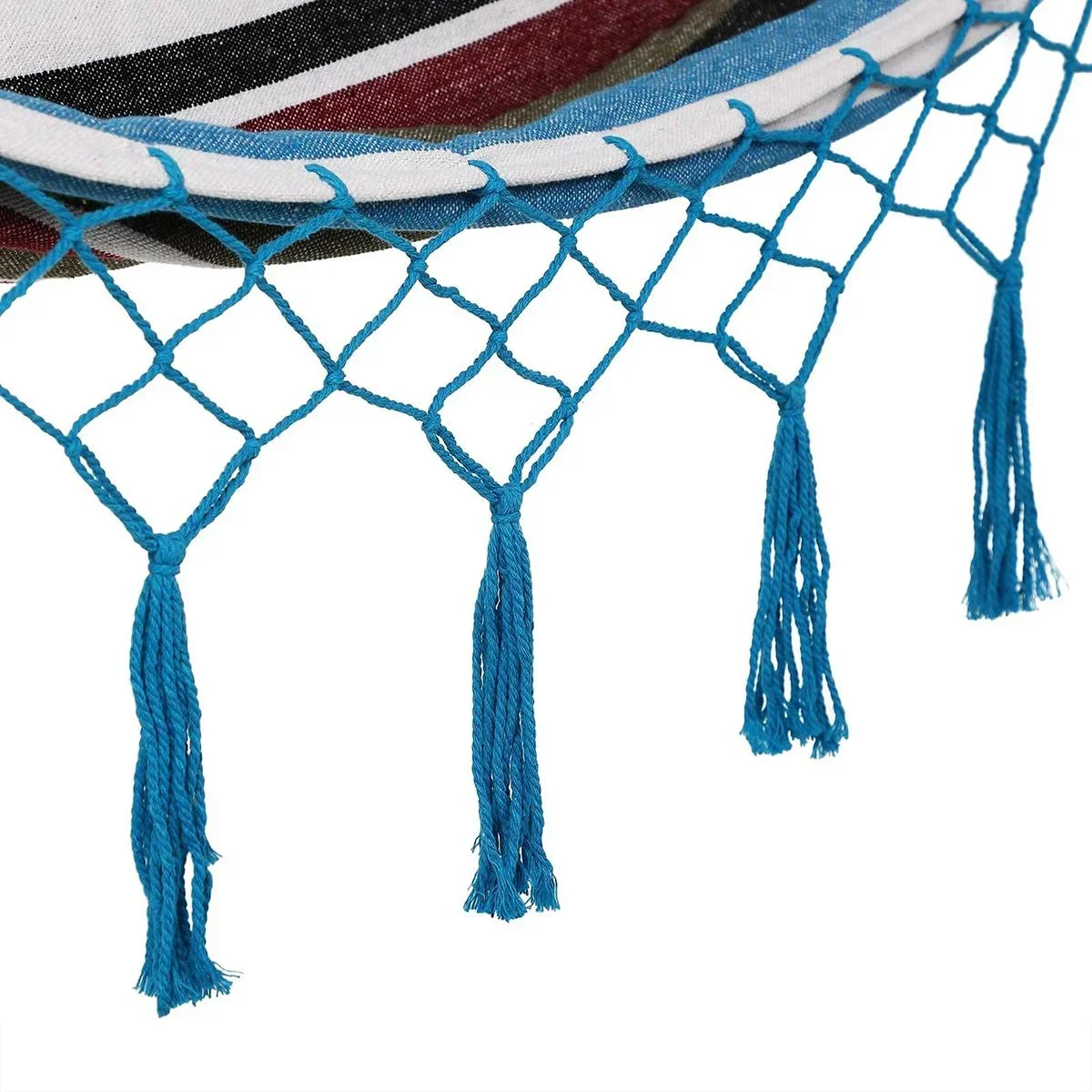 Hängematte blau 210x150cm mit Fransen - 2