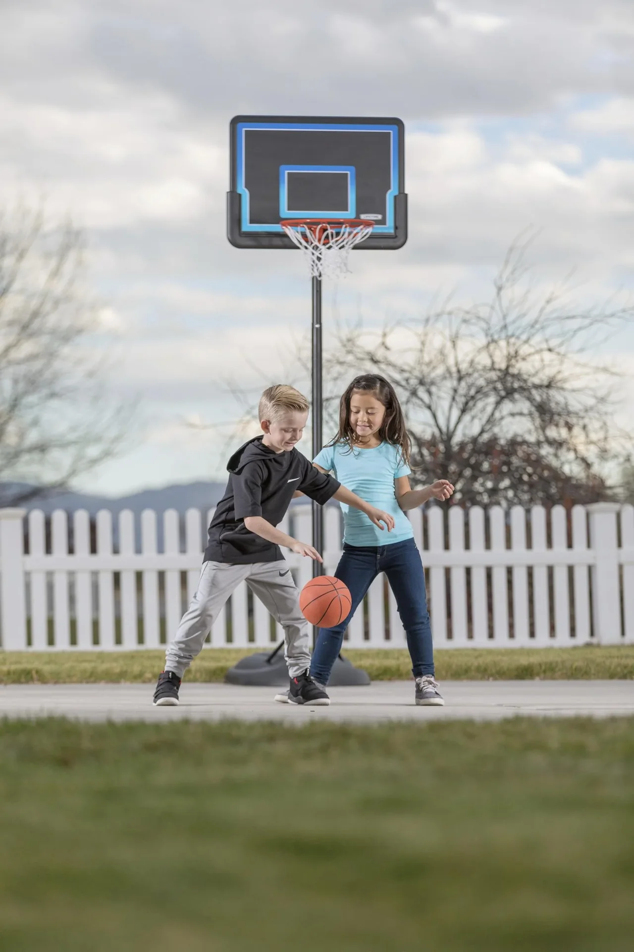 Basketballanlage Hawaii 58,5x81x167-228 cm Schwarz - Blau - 1