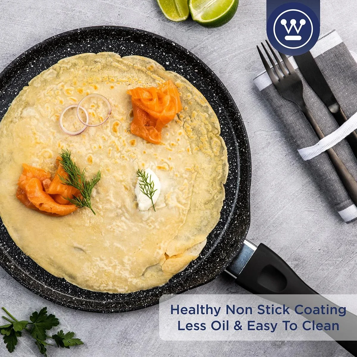 Pfannkuchenpfanne 28 cm Schwarzer Marmor - 0