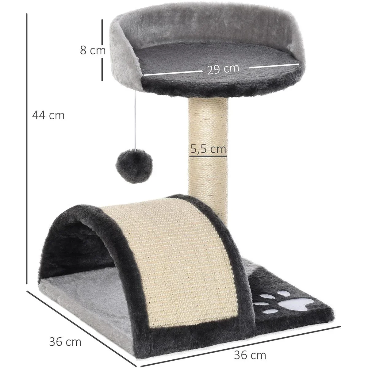 Katzenbaum mit Plüsch beige - 7